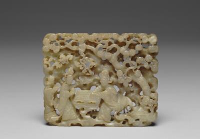 图片[2]-Jade plaque with “Go-game under Pinetrees” motif, Song to Yuan dynasty (960-1368)-China Archive